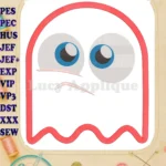 Pac Man Applique 03 Embroidery Design - Instant Download