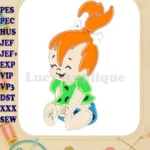 Pebbles The Flintstones Applique Design - Instant Download