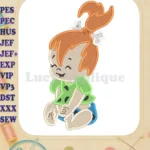 Pebbles The Flintstones Fill Embroidery Design - Instant Download