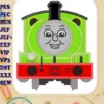 Percy the Train Applique 02 Embroidery Design - Instant Download