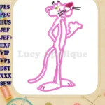 Pink Panther 01 Applique Embroidery Design - Instant Download