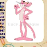 Pink Panther Applique Design 01 - Instant Download
