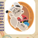 Popeye Fill Embroidery Design 01 - Instant Download