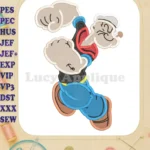 Popeye Fill Embroidery Design 03 - Instant Download