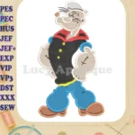 Popeye Fill Embroidery Design 04 - Instant Download