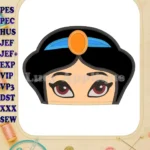 Princess Jasmine Applique 02 Embroidery Design - Instant Download