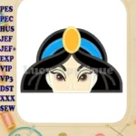 Princess Jasmine Applique Embroidery Design - Instant Download