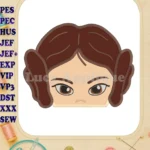 Princess Leia Star Wars Applique Embroidery Design - Instant Download