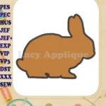 Rabbit Silhouette Applique Embroidery Design - Instant Download