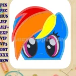 Rainbow Dash My Little Pony Applique Embroidery Design - Instant Download