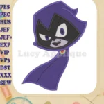 Raven Teen Titans Go Fill Embroidery Design 01 - Instant Download