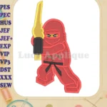 Red Lego Fill Machine Embroidery Design - Instant Download