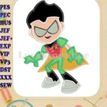 Robin Teen Titans Go Applique Design 02 - Instant Download
