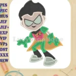 Robin Teen Titans Go Fill Embroidery Design 02 - Instant Download