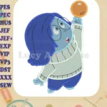 Sadness Inside Out Fill Embroidery Design 01 - Instant Download