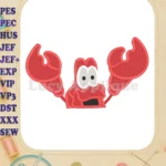 Sebastian Little Mermaid Head Fill Machine Embroidery Design - Instant Download