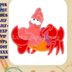 Sebastian The Little Mermaid Applique Design 01 - Instant Download