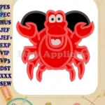 Sebastian The Little Mermaid Applique Embroidery Design - Instant Download