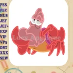 Sebastian The Little Mermaid Fill Embroidery Design 01 - Instant Download
