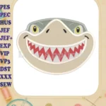 Sharky Baby Shark Head Fill Machine Embroidery Design - Instant Download