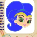 Shimmer and Shine Applique 04 Embroidery Design - Instant Download