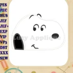Snoopy Peanuts Head Applique Embroidery Design - Instant Download