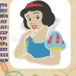 Snow White Fill Embroidery Design - Instant Download