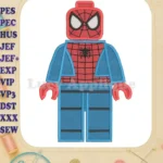 Spider Man Lego Filled Embroidery Design - Instant Download