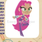 Starfire Teen Titans Go Fill Embroidery Design 01 - Instant Download