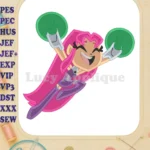 Starfire Teen Titans Go Fill Embroidery Design 02 - Instant Download