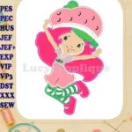 Strawberry Shortcake Applique Design 02 - Instant Download