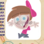 Timmy Turner Fairly Odd Parents Fill Embroidery Design 01 - Instant Download