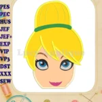 Tinker Bell Head Applique Embroidery Design 1 - Instant Download
