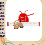 Tractor Tipping and Mater Applique Embroidery Design - Instant Download