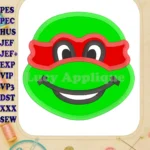 Turtle Ninja Applique Embroidery Design - Instant Download