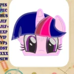 Twilight Sparkle Purple My Little Pony Applique Embroidery Design - Instant Download