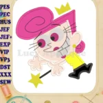 Wanda The Fairly OddParents Applique Design 02 - Instant Download