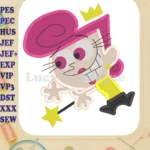 Wanda The Fairly OddParents Fill Embroidery Design 02 - Instant Download