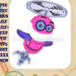 Whirly Rusty Rivets Applique Design 01 - Instant Download