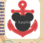 Mickey Mouse Anchor Fill Machine Embroidery Design - Instant Download