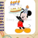 Mickey Mouse Birthday Applique Design 01 - Instant Download