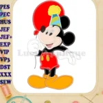 Mickey Mouse Birthday Applique Design 02 - Instant Download
