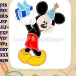 Mickey Mouse Birthday Applique Design 03 - Instant Download