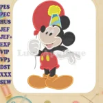 Mickey Mouse Birthday Fill Embroidery Design 02 - Instant Download