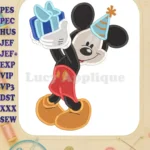 Mickey Mouse Birthday Fill Embroidery Design 03 - Instant Download