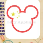 Mickey Mouse China Applique Embroidery Design - Instant Download