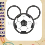 Mickey Mouse Football Applique Embroidery Design - Instant Download