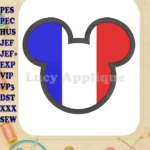 Mickey Mouse France Applique Embroidery Design - Instant Download