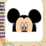 Mickey Mouse Head Applique Embroidery Design - Instant Download