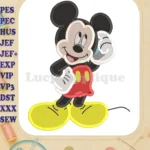 Mickey Mouse Phone Call Fill Embroidery Design - Instant Download